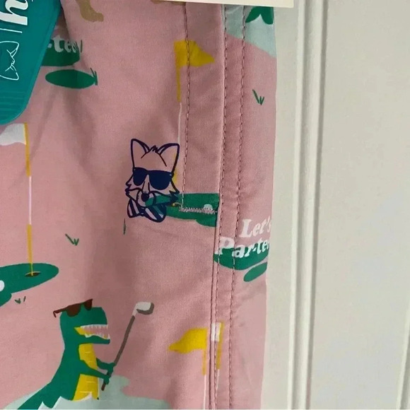 Party Pants Men’s Pink Let’s Par-Tee Golf Print Swim Trunks Board Shorts Large - Picture 3 of 12